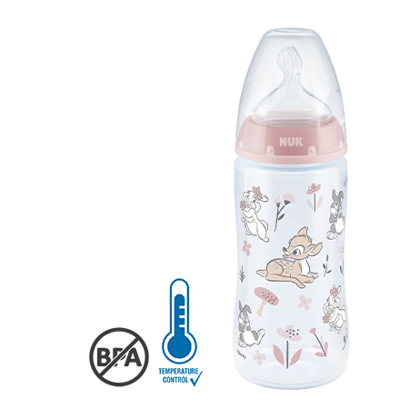 NUK First Choice+ Disney Bambi Babyflasche 300ml mit Temperature Control, BPA frei