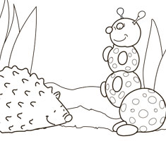 NUK colouring page with hedgehog