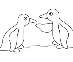 NUK colouring page with penguin motif