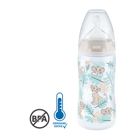 NUK First Choice+ Babyflasche Disney König der Löwen 300ml mit Temperature Control, BPA frei