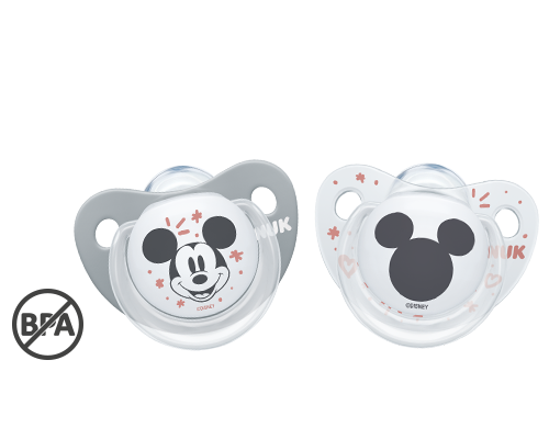 NUK Trendline Disney Mickey Mouse Schnuller, grau und weiß, BPA frei