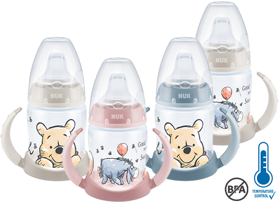 NUK First Choice Disney Winnie Puuh Trinklernflasche mit Temperature Control, BPA frei
