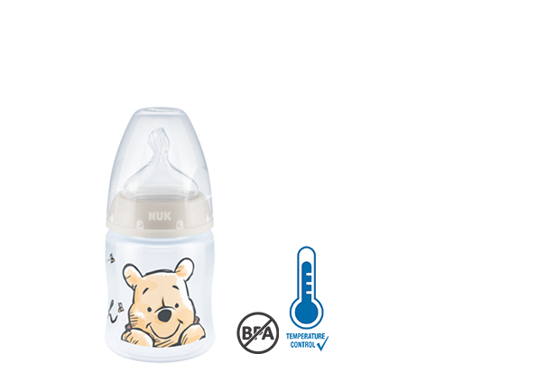 NUK Disney Winnie Puuh First Choice Plus Babyflasche 150ml mit Temperature Control
