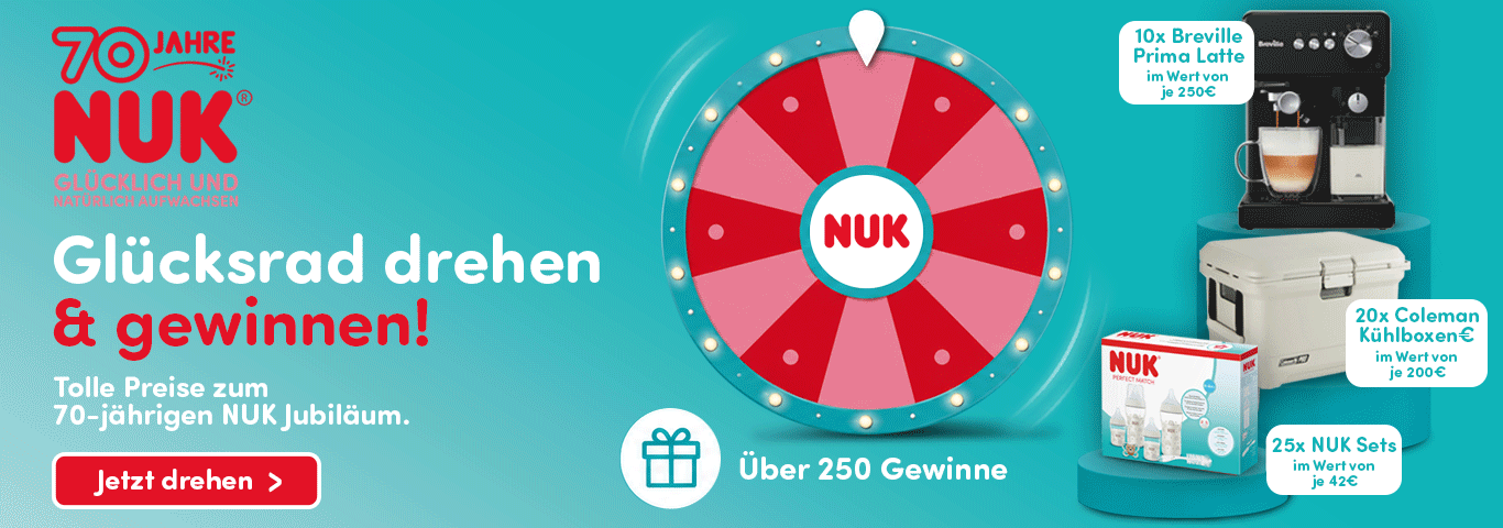 NUK 70 Jahre, Glücksrad drehen & gewinnen!