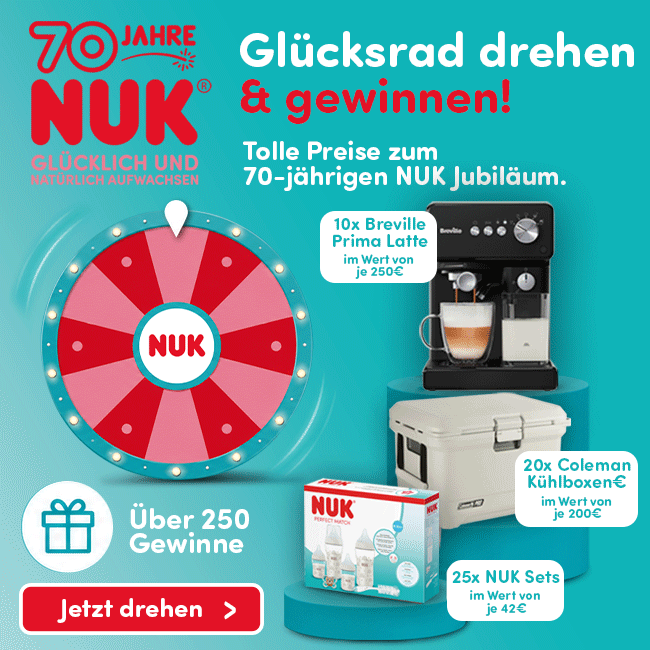 NUK 70 Jahre, Glücksrad drehen & gewinnen!