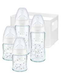 NUK First Choice Plus Glasflaschen Set mit Temperature Control